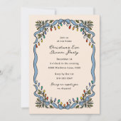  linten gekleurde lichten kerstfeest kaart (Voorkant)