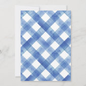 Linten Gingham Franse Teddydbeer Baby Shower Kaart (Achterkant)