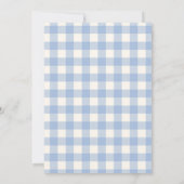 Linten Gingham Franse Teddydbeer Baby Shower Kaart (Achterkant)