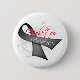 Linten lint - Diabetes Bewustzijn Ronde Button 5,7 Cm