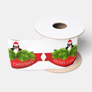 Linten lint/Kerstmis Pinguïn