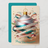 Linten lint ornament feestdagenkaart (Voorkant / Achterkant)