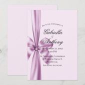Linten lint paars lavendel trouwuitnodiging kaart (Voorkant / Achterkant)