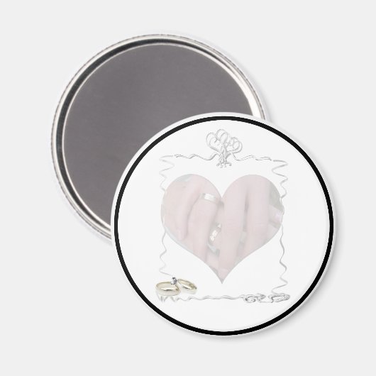 Linten & ringen met bruidspaar magneet (Voorkant / Achterkant)