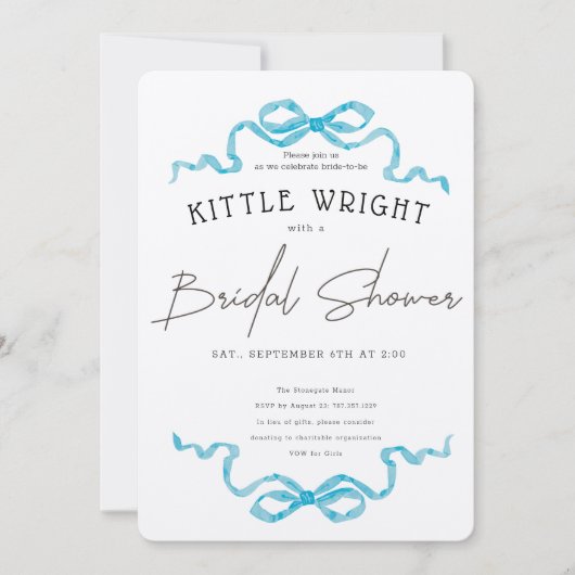 Linten & Romance Vrijgezellenfeest Kaart (Voorkant)