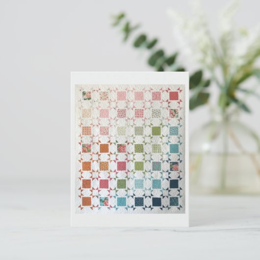 Linten & Rozen Quilt Briefkaart (Staand voorkant)