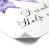 linten strik baby shower - drankjes poster (Hoek)