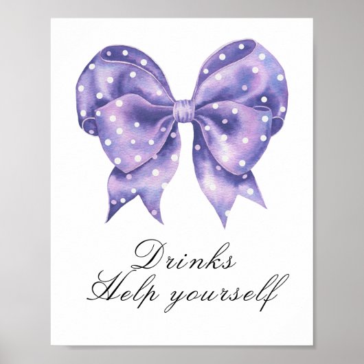 linten strik baby shower - drankjes poster (Voorkant)