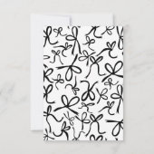 Linten strik frame elegante bruidsdouche CUSTOM Bedankkaart (Achterkant)