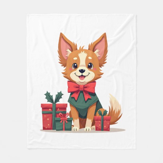 Linten strik voor op de kerstboom fleece deken (Voorkant)