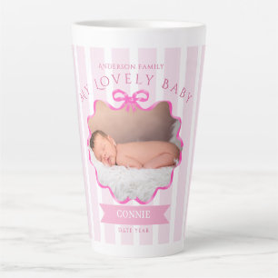 Linten strik voor pasgeboren baby meisje latte mok