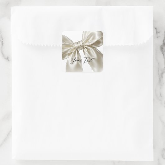 Linten Strikje Knoop Vast Posh Bruidsmeisjesfeest  Vierkante Sticker (Tas)