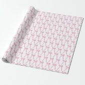 Linten Strikjes Roze Patroon Cadeaupapier (Uitgerold)