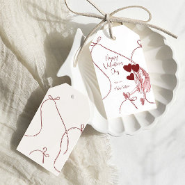 Linten Strikken & Hart Ballonnen – Valentijnsdag Cadeaulabel