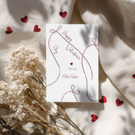 Linten Strikken – Moderne Gelukkige Valentijnsdag  Feestdagenkaart