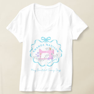 Linten strikken naaien blauw wit t-shirt
