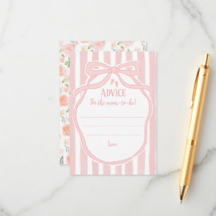 Linten Strikken & Tenen Baby Shower Advies voor Mo Informatiekaartje