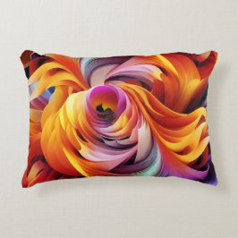 Linten van levendige geel-rode kleuren accent kussen