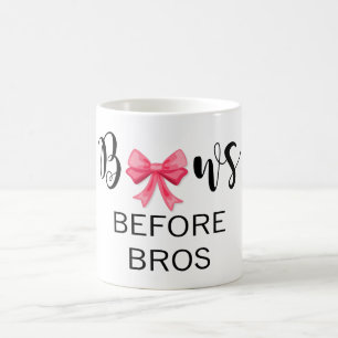 Linten voor Broers Roze Lint Zwarte Letters Koffiemok