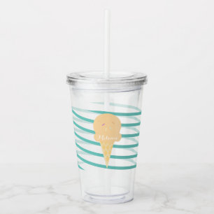 Lintijs Ijs Stripes Monogram Acryl Drinkbeker