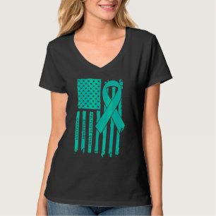 Lintje in Amerikaanse Vlag Kleuren Polycysteus Ova T-shirt
