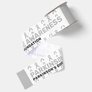 Lintje in het patroon voor Parkinson bewustzijn Grosgrain Lint