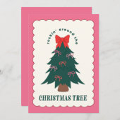 Lintje Meisjesachtige Kerstboom Feestdagenkaart (Voorkant / Achterkant)