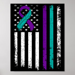 Lintje met Amerikaanse vlag voor zelfmoordpreventi Poster