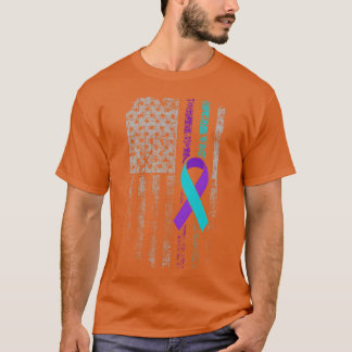 Lintje met Amerikaanse vlag voor zelfmoordpreventi T-shirt