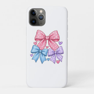 Lintje met strik patroon – Roze blauw & paarse str Case-Mate iPhone Case