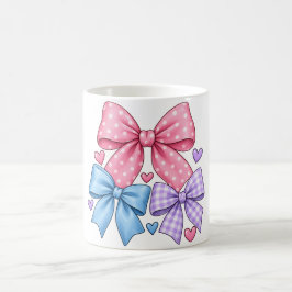 Lintje met strik patroon – Roze blauw & paarse str Koffiemok