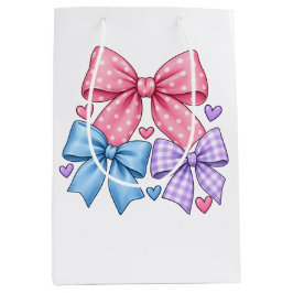 Lintje met strik patroon – Roze blauw & paarse str Medium Cadeauzakje