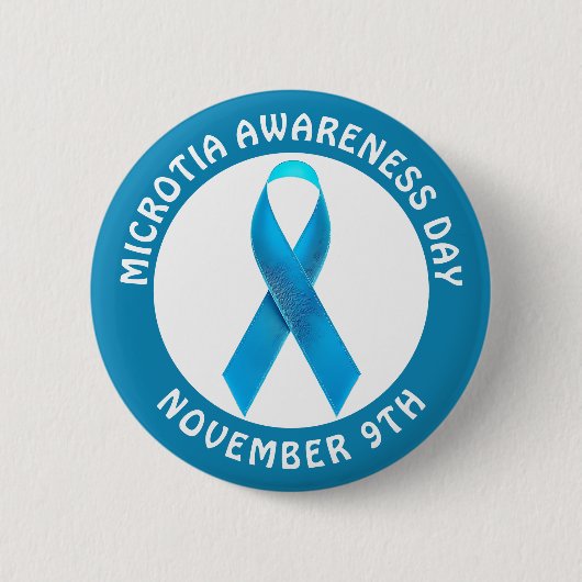 Lintje Microtia Blauwe Awareheidsdag Ronde Button 5,7 Cm (Voorkant)