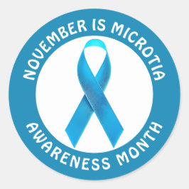 Lintje Microtia Blauwe Maand Bewustzijn Ronde Sticker