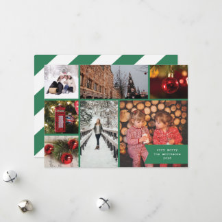 Lintje Multi Foto Kerstmis Groene Streep Feestdagenkaart
