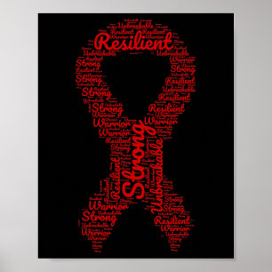 Lintje voor bewustwordingsmaand aneurysma met woor poster