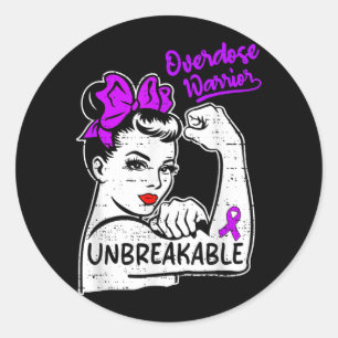 Lintje voor de maand van bewustwording van vrouwen ronde sticker