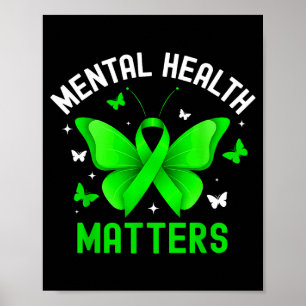 Lintje voor mentale gezondheidsbewustzijn vlinder poster