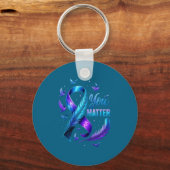 Lintje voor Suïcidebewustzijn Vlinder Voor Vrouwen Sleutelhanger (Voorkant)