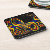 Lintjes | Rainbow Fractal Art Bier Onderzetter (Linkerzijde)