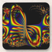 Lintjes | Rainbow Fractal Art Bier Onderzetter (Voorkant)