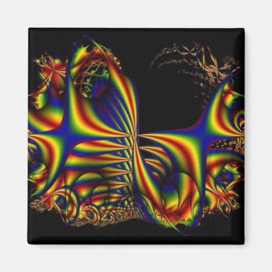 Lintjes | Rainbow Fractal Art Magneet (Voorkant)