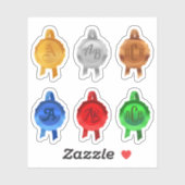 Lintjes voor neptoekenning/certificaat (6 kleuren sticker (Vel)