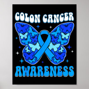 Lintkanker awareness blauwe lint poster