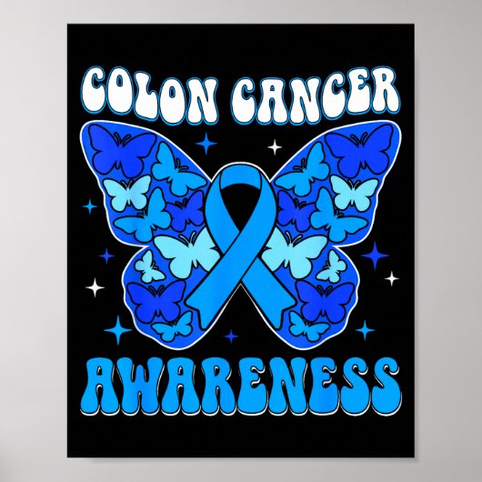 Lintkanker awareness blauwe lint poster (Voorkant)