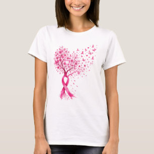 Lintkanker Bewustzijnslint Boom Hart Bloesem T-shirt