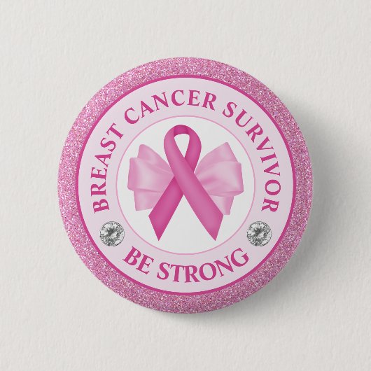 Lintkankerbewustzijnslint Overlevende Ronde Button 5,7 Cm (Voorkant)