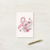 Lintkankerbewustzijnslint post-it® notes (Op bureau)