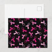 lintpatroon met multiroze borstkanker briefkaart (Voorkant / Achterkant)