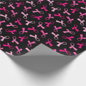 lintpatroon met multiroze borstkanker cadeaupapier (Hoek)